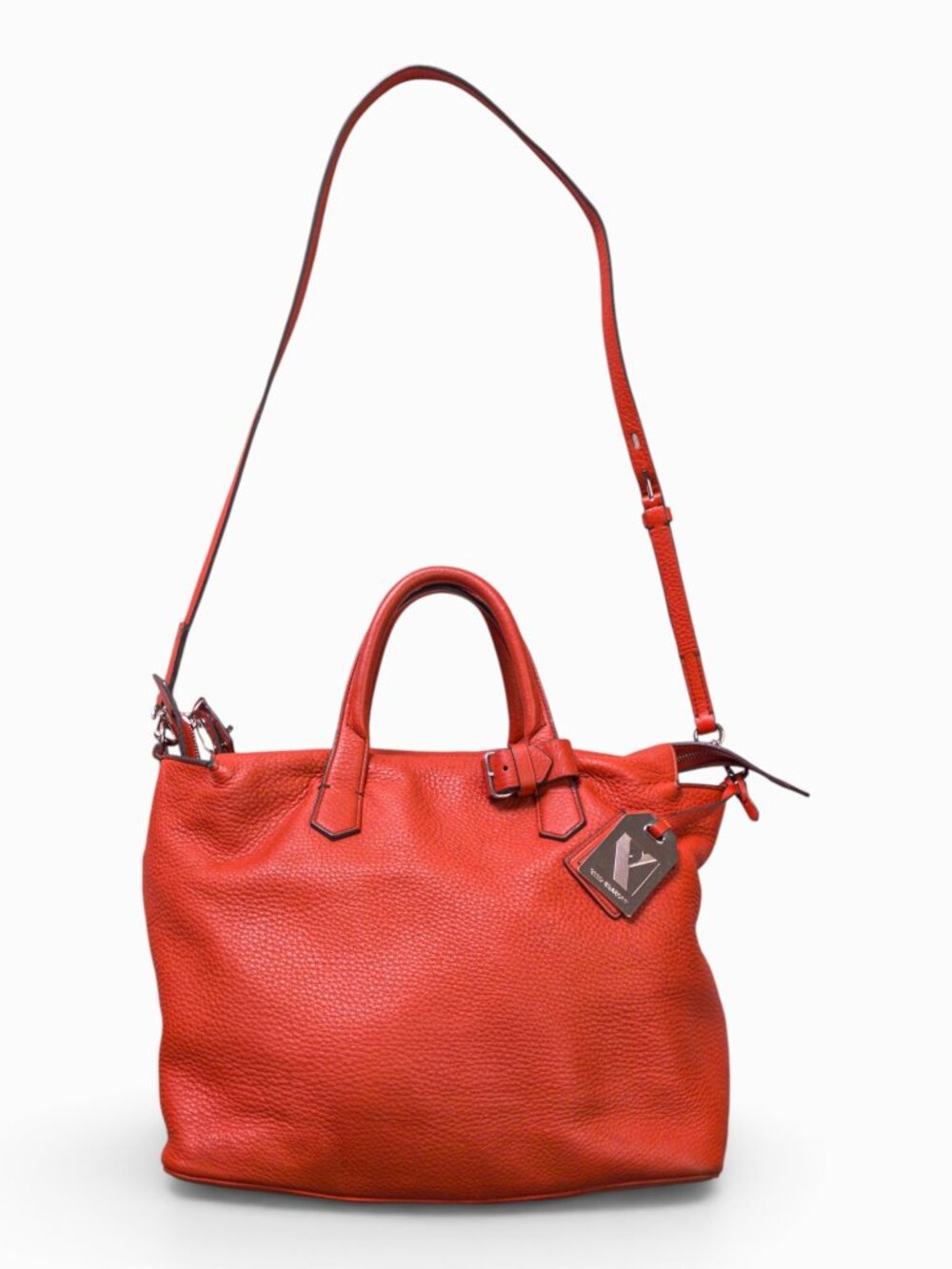 Reed Krakoff Orange Pebbled Leather Satchel w/ Convertible Strap